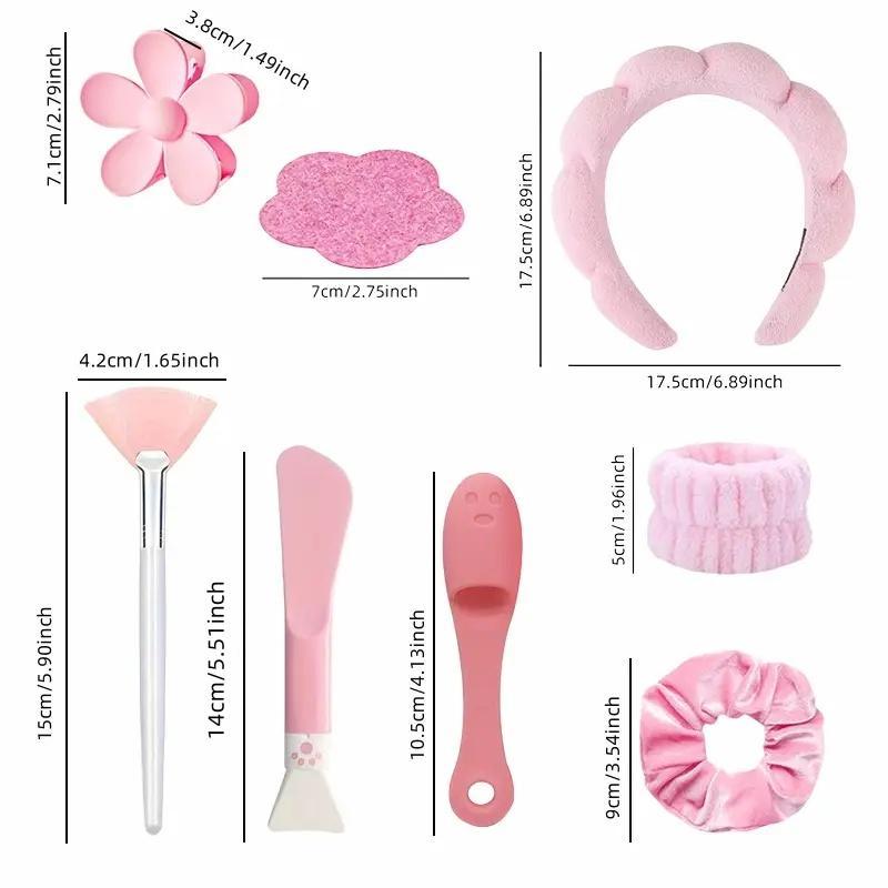 Facial Cleansing Tool Set (30pcs), Including Face Wash Pads, Face Washing Hair Hoop, Mask Brush, Silicone Nose Brush, Facial Skincare Tools for Women,  Girls Pamper Christmas Gift 2