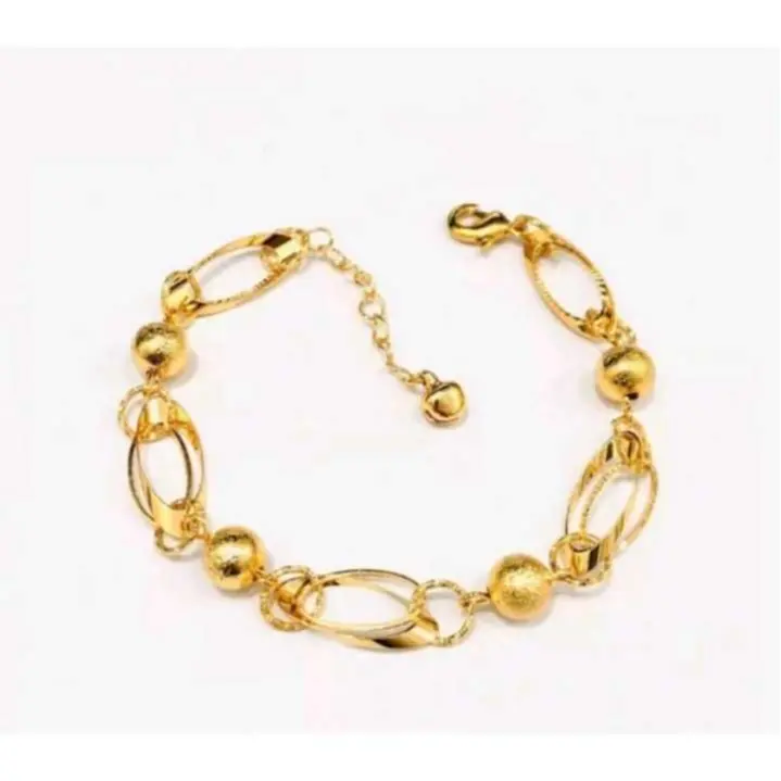 GELANG TANGAN TITANIUM ANTI KARAT MOTIF NORI IMPORT BERLAPIS EMAS GOLD TIDAK MUDAH LUNTUR COD 2