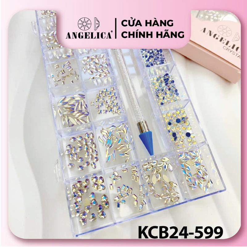 Khay màu HOT mix 2in1 đá nail ANGELICA tặng kèm Khay + Bút KCB Sơn Gel Nữ Women đánail