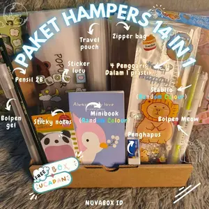 Nuvabox - COD Hampers ATK 14 in 1 / Set Alat Tulis Kado Ulang Tahun Hadiah Kelulusan Gift Box Ultah