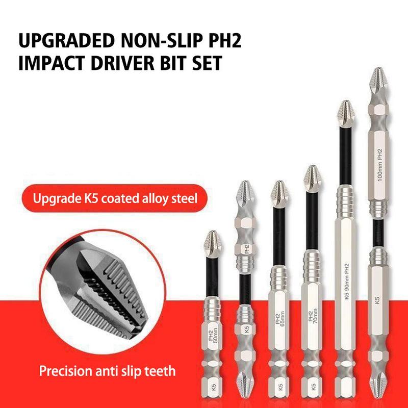 Product Introduction of Upgraded Non-slip PH2 Impact Driver Bit Set With Magnetic Phillips Screwdriver Tool 25-150mm 10