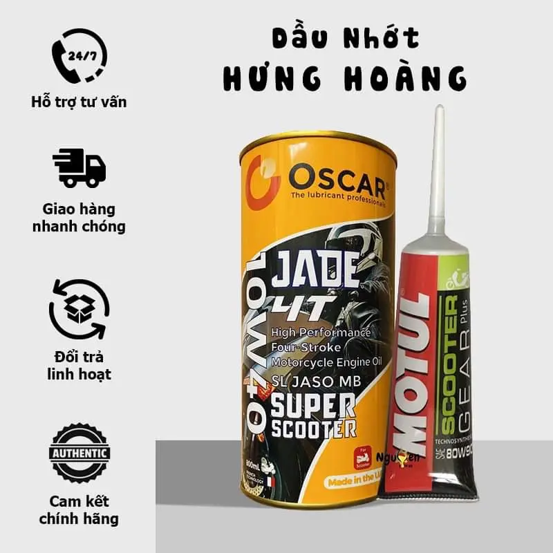 Combo nhớt oscar scooter 10w40+nhớt láp motul(combo tay ga) Phụ Tùng 0