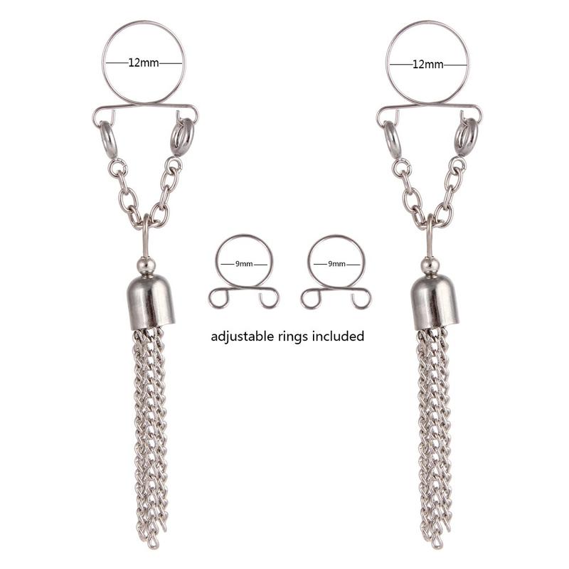 Product Introduction of Tassel Nipple Ring New Nipple Ring Tassel Chain Fake Nipple Ring Breast Jewelry Body Piercing Jewelry 5