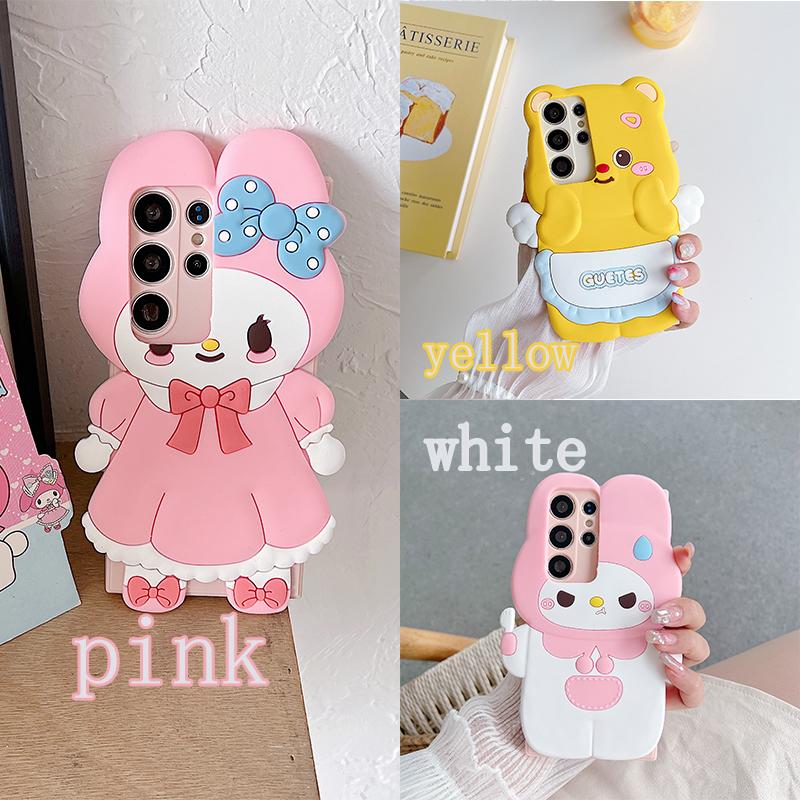 Cartoon Casing For Samsung Galaxy A55 A35 A25 A15 A24 A23 4G A54 A34 A73 A53 A33 A13 A14 A22 A32 5G Phone Case Soft TPU 3D Cute Melody Wing Bear Anti-falling Silicone Protective Cover 4