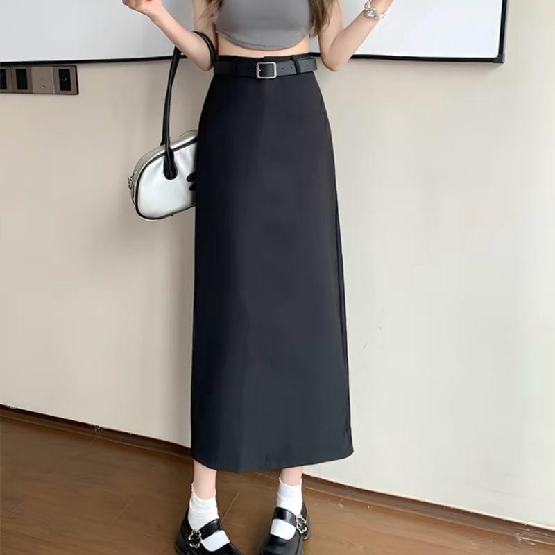 Chân váy midi dáng dài kèm đai chân váy công sở thời trang dễ phối đồ năng động phong cách Hàn Quốc 7