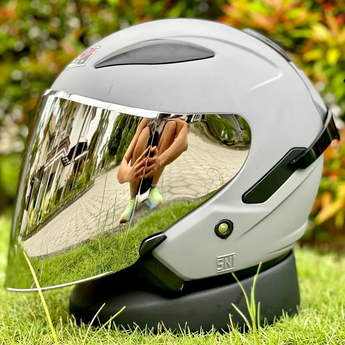Helm ALV Motif Solid Dewasa Iridium Motorcycle