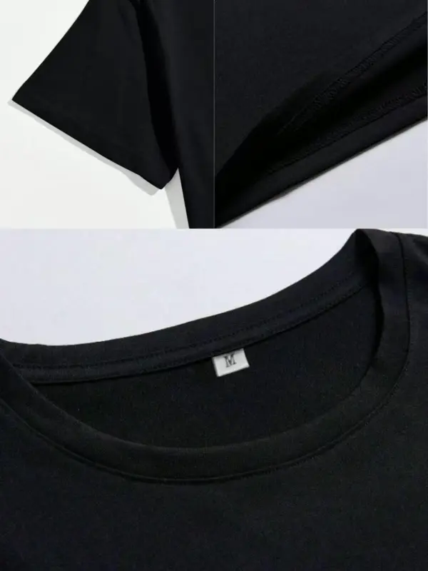Men's Letter Print Tee & Shorts Set, Regular Fit Casual Round Neck Short Sleeve T-shirt & Track Shorts, Men's Summer Clothes, Menswear 3