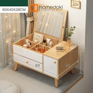 Homedoki Meja Rias/Meja Rias Minimalis/Meja Rias LED/Meja Rias Lampu/Meja Rias Aesthetic/Meja Rias sliding