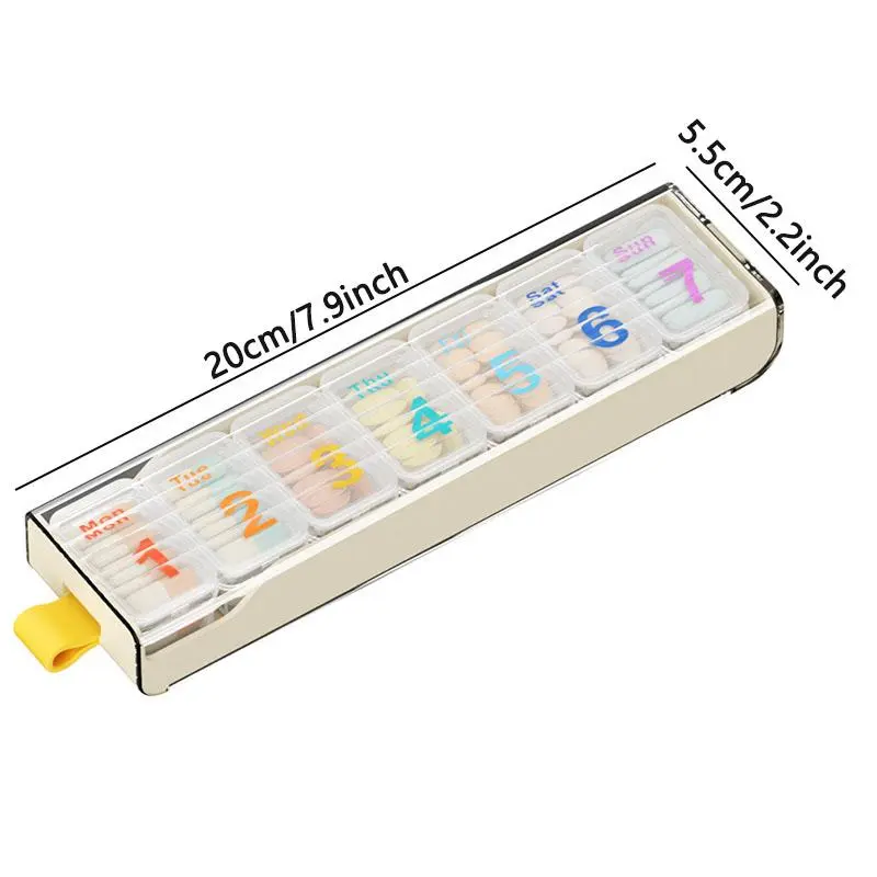 Portable Pill Storage Box, 1 Count Weekly Pill Organizer, Pill Storage Box for Home Office Travel, Home Organizer for Pill, Healthcare 1