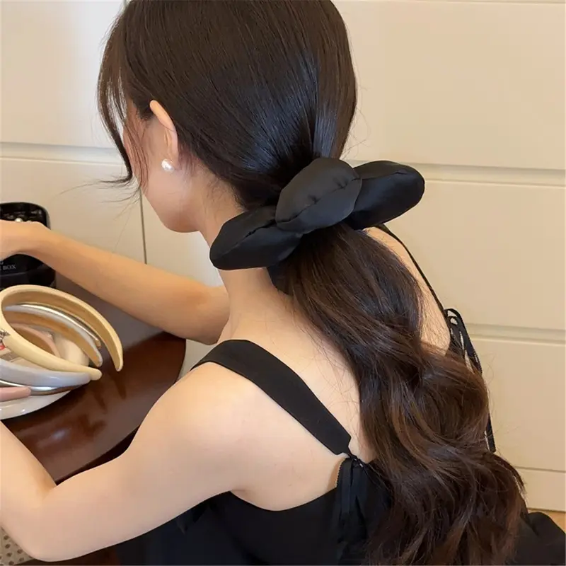 Scrunchie Dây Buộc Tóc, Phong Cách Hàn Quốc, Thiết Kế Hoa Bánh Mì Ba Chiều Dây Buộc Tóc Bằng Bọt Biển, Dây Buộc Tóc Nữ, Dây Cao Su Cao Cấp 8