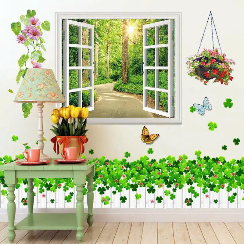 Decal Dán Tường Cửa Sổ Chân rào Trang trí nhà, decor phòng