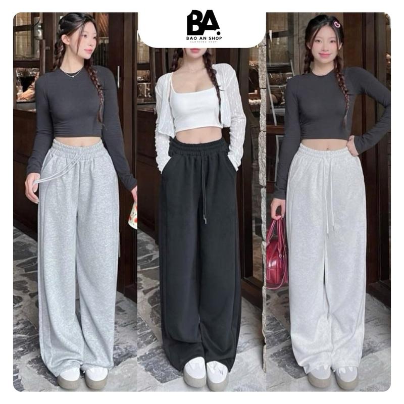   HÀNG LOAI MỘT- KHÔNG XÙ   QUẦN NỈ ỐNG RỘNG SUÔNG DÂY RÚT 2 TÚI TRƯỚC FORM 2024 CHẤT NỈ ÉP 2 DA DÀY DẶN PHÒNG CÁCH UNISEX PANTS NỮ WOMEN Kem Nhung Voi Ong 