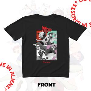 Bot and Life x DAN DA DAN T-shirt 4 Characters สี ดำ