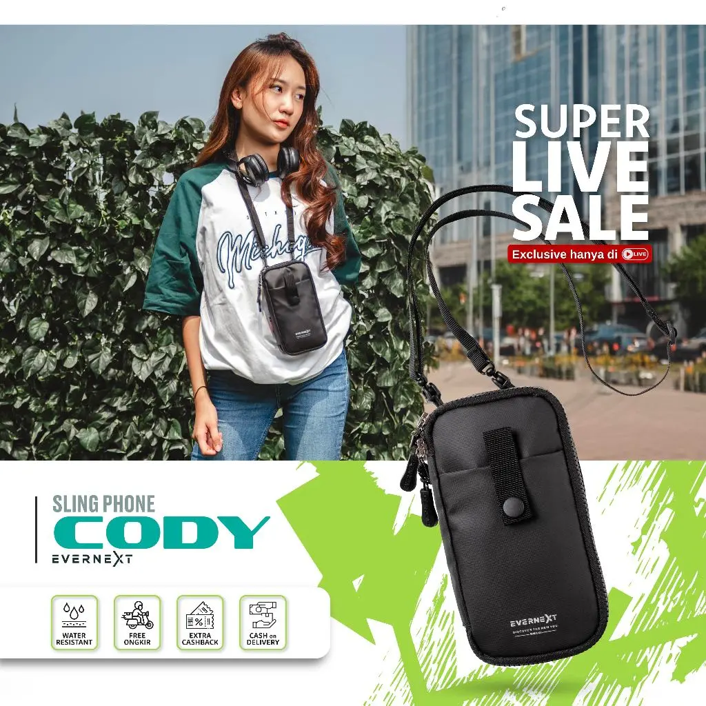 Evernext - Sling Phone Cody Pouch Wallet Waterproof Dompet Kartu Anti Air Sling Bag Pouch Pria Wanita