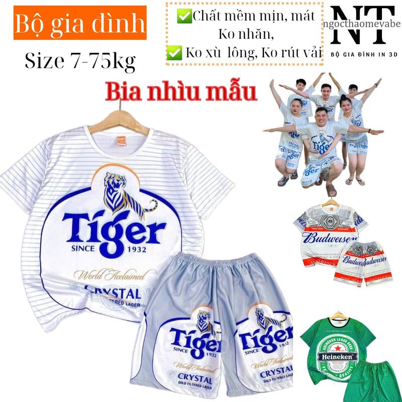 Đồ bộ thun mẫu TIGERR KEN SÀI GÒN chất thun thái in 3D mềm mịn mát không nhăn k xù lông k bay màu