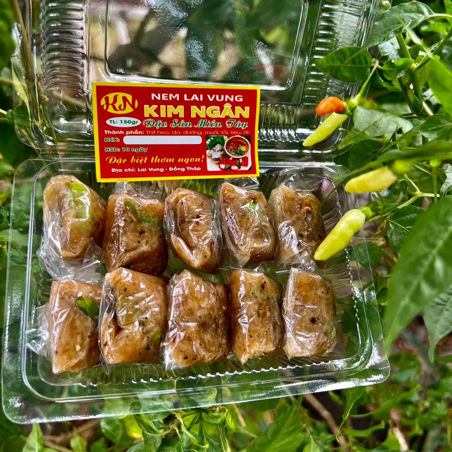 ComBo 10 Hộp Nem Lai Vung - 160g/Hộp  [ Hộp /10 chiếc nem ] , Đặc Sản Miền Tây - Nem Kim Ngân - Ăn Vặt, Snack