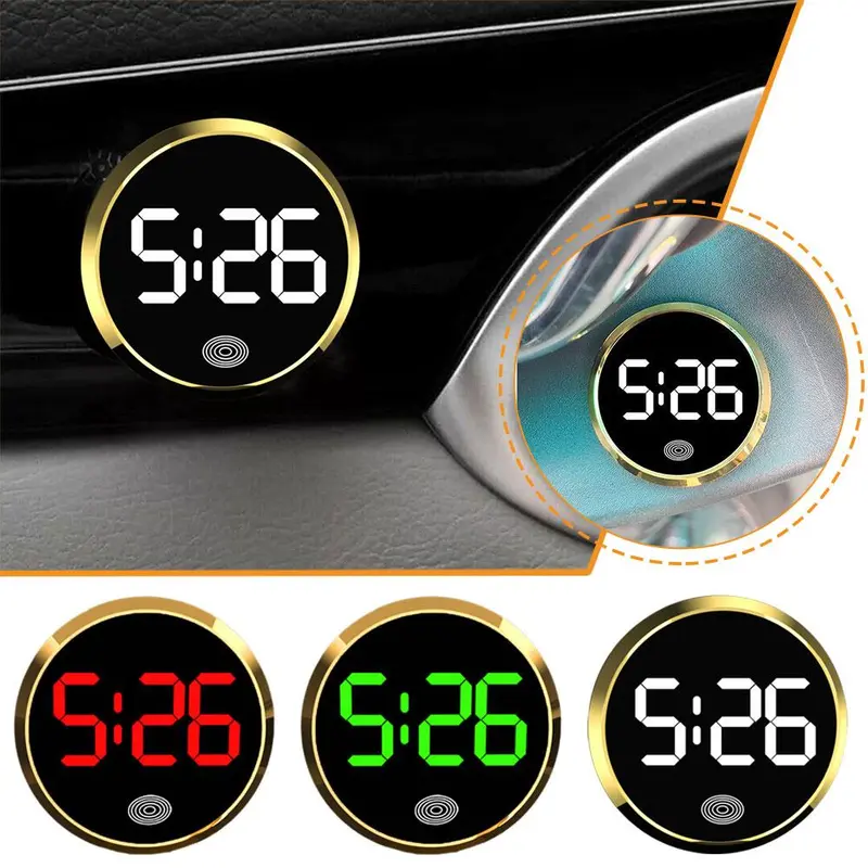 Đồng Hồ LED Điện Tử, Đồng Hồ Dạ Quang Ô Tô, Đồng Hồ Cảm Ứng Kỹ Thuật Số Tròn, Đồng Hồ Cảm Ứng Thông Dụng, Làm Bằng Hợp Kim, L5Z2 0