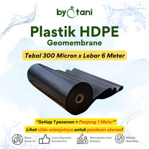 Plastik HDPE Geomembrane Tebal 300 Micron Lebar 6 Meter