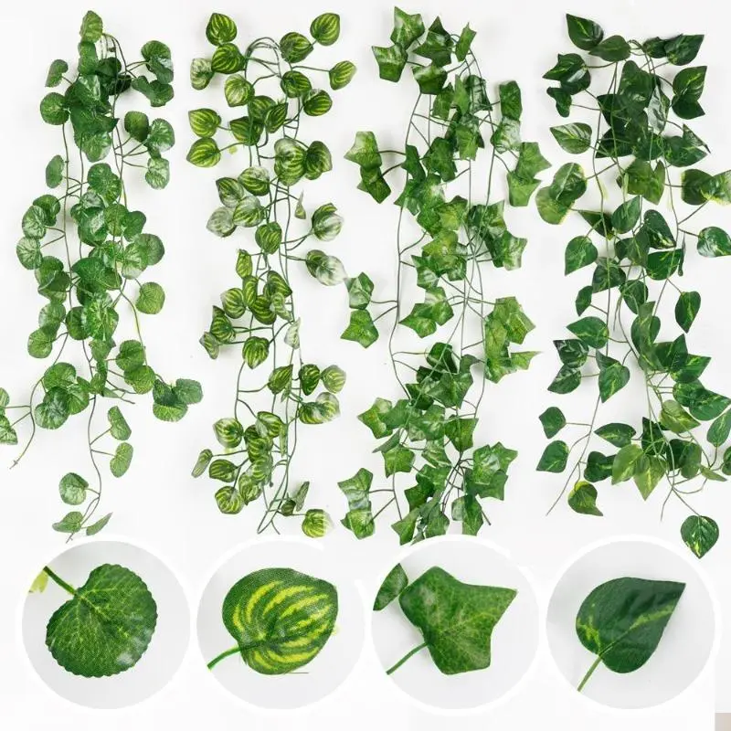 Cây Dây Leo Treo Cây Xanh Nhân Tạo, Lá Thường Xuân Giả, Để Đồ Trang Trí Tường Phòng Ngủ, Tiệc Cưới, Lễ Hội, Phòng