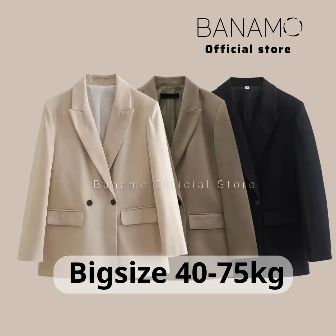 Áo blazer 2 lớp nữ dài tay cổ vest khoác ngoài phong cách hàn quốc áo blazer dài tay 3936 Top Jacket Women Áo Khoác