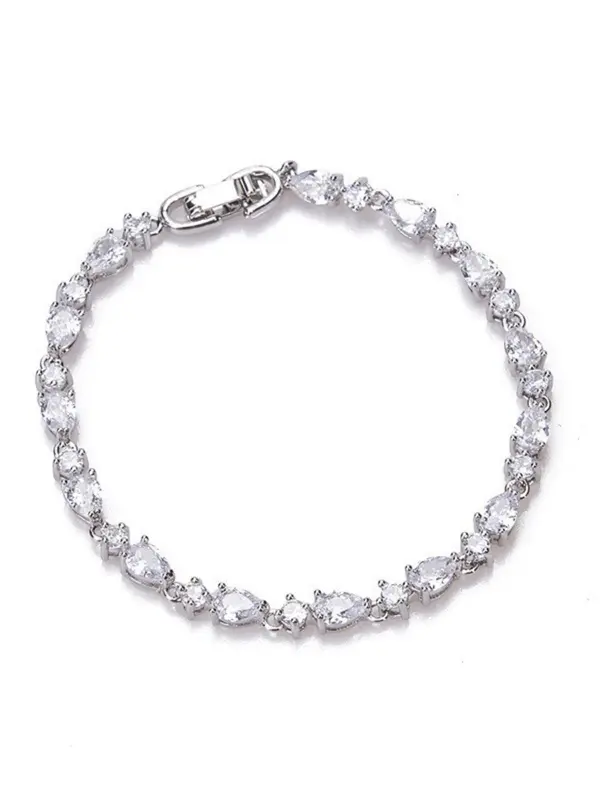Artificial Zircon Decorated Bracelet, Fashionable Jewelry for Women & Girls, Trendy All-match & Exquisite Jewelry for Birthday Gift 3