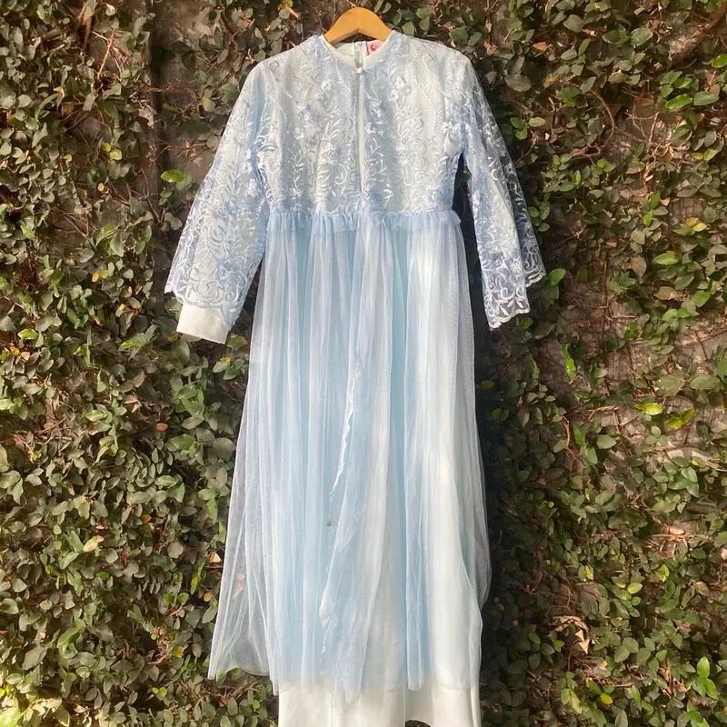 Monica Gamis scuba mix brukat tille bordir wanita pesta 0