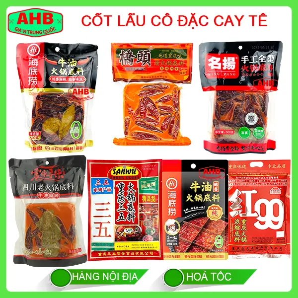 Gia Vị Lẩu Tê Cay Trùng Khánh Tứ Xuyên  - Nhiều Loại Viên Lẩu
