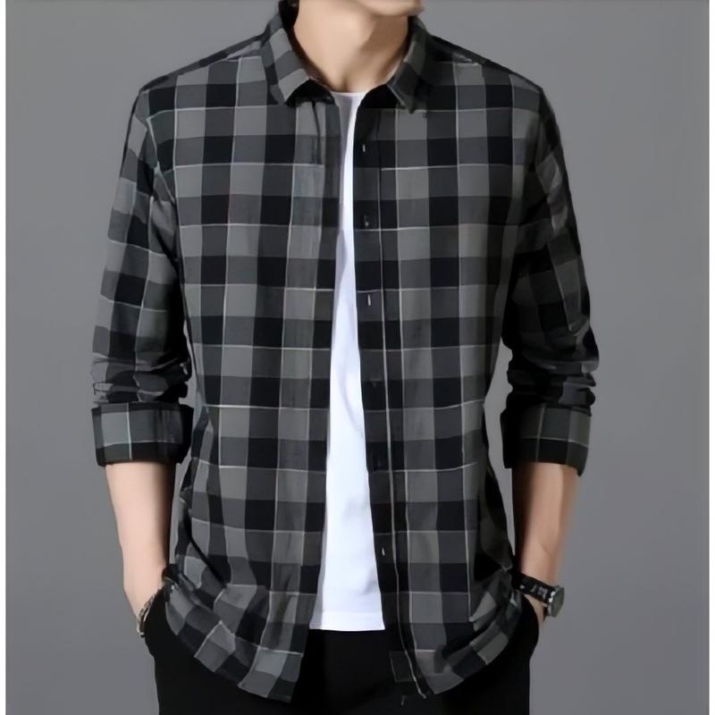 GinCo-Kemeja Flanel Kotak-kotak Pria Wanita Flannel Lengan Panjang 2