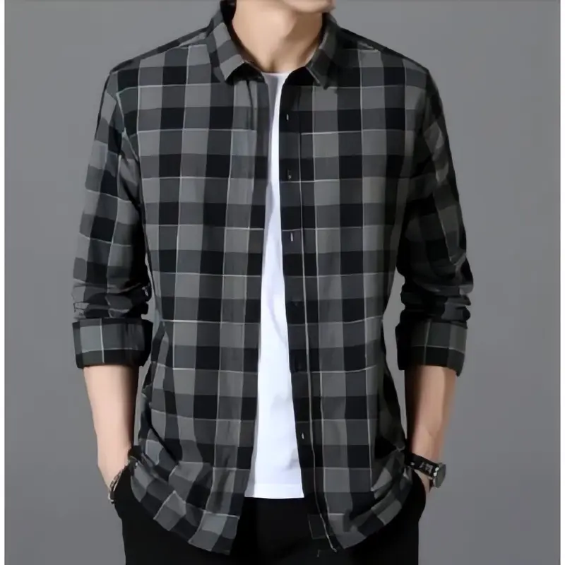 Kemeja Flanel Kotak-kotak Pria Wanita Flannel Lengan Panjang Bahan Semi Wol Premium Lembut 1
