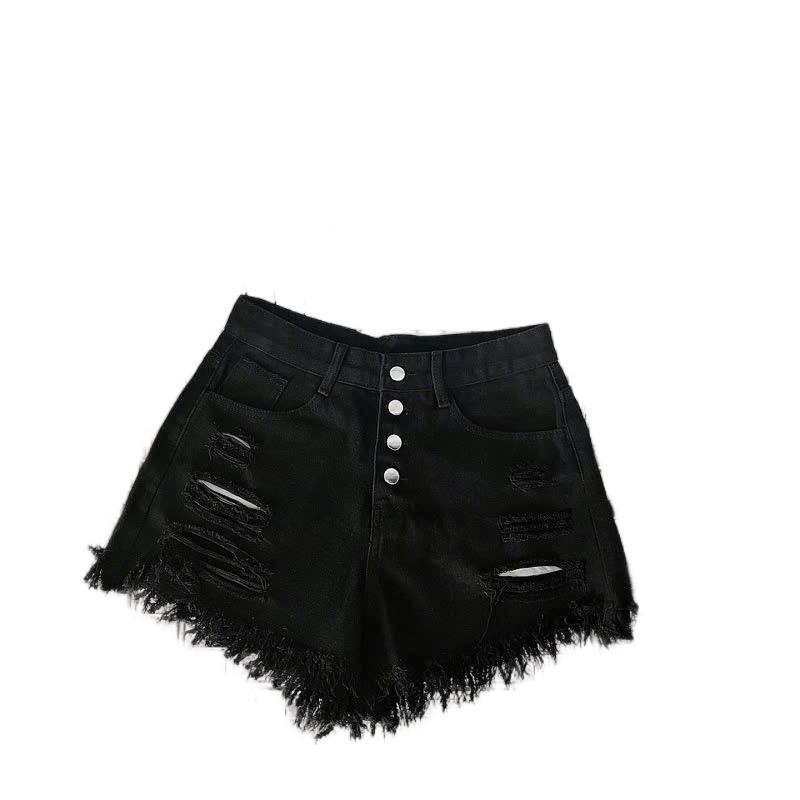 Quần Short Jeans nữ tua rua, khuy cài, rách tạo kiểu 1