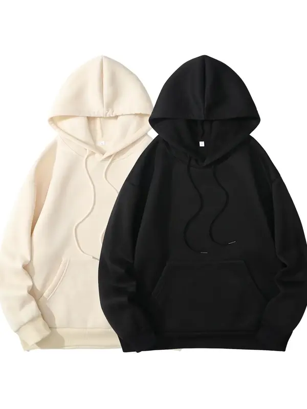 Women's Plain Drawstring Pocket Drop Shoulder Yoga Hoodie, THE GREEN HOODIE GIRL, Fashion Casual Hooded Long Sleeve Pullover for Daily Holiday Outdoor Wear, Hoodies for Women, Going Out Tops, Women's Clothes for Fall & Winter 7