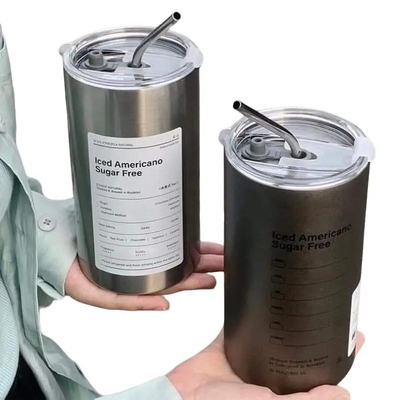  Ly Giữ Nhiệt Iced Americano Inox 304 600ml Cao Cấp Không Gỉ Melli Cốc Uống Nước Giữ Nhiệt Tặng Kèm Ống Hút Siêu Tiện Lợi Hot 