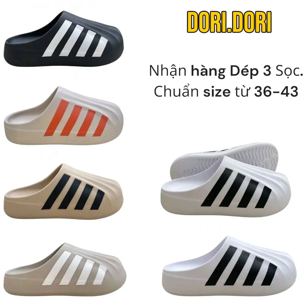 Dép sục Adjfom 3 sọc đế 4 cm trẻ trung năng động.