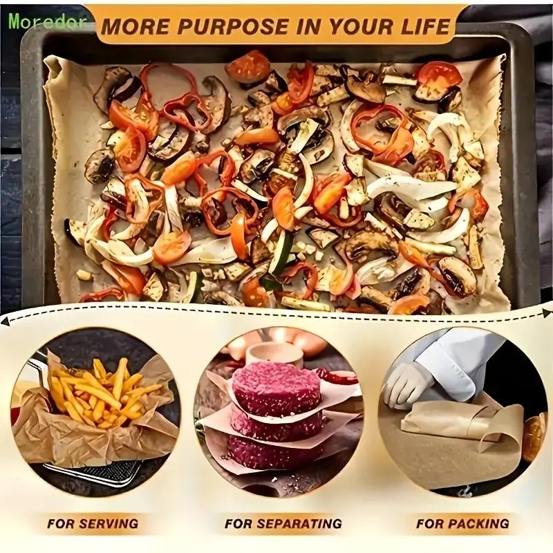 Baking Paper, 50pcs Non-stick Baking Paper, Baking Utensils for Baking, Cooking, Grilling, Air Fryer, Steamer, Deep Fryer 6