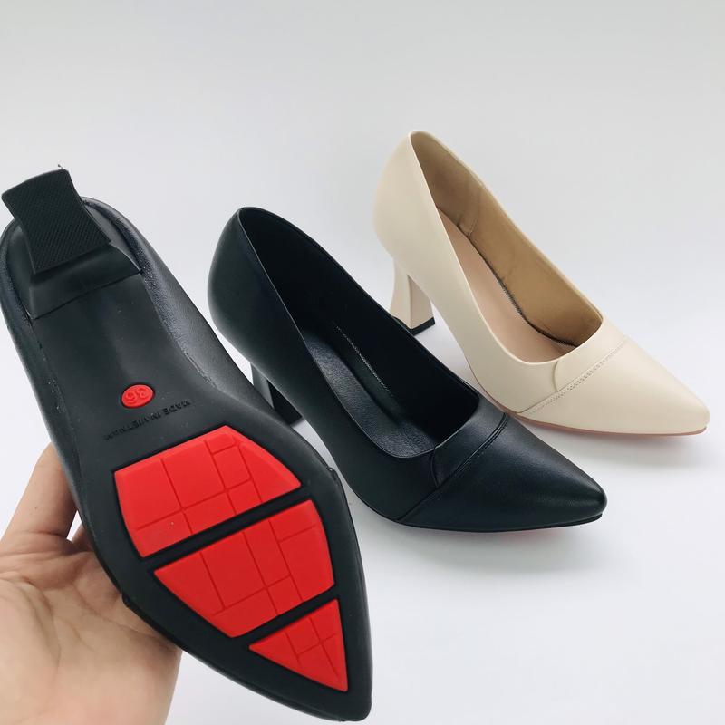 Giày Công Sở Kẻ Ngang Gót  5p và 7p Cao Su Nữ Shoes Hoa 5