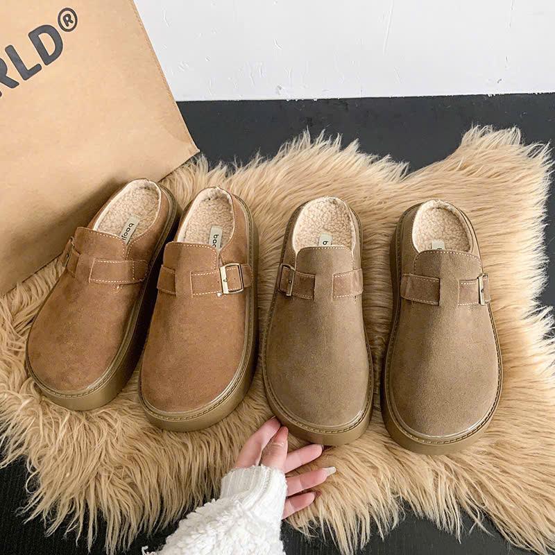 Giày sục boot QC bigsize mũi tròn lót lông mịn êm size 40-42