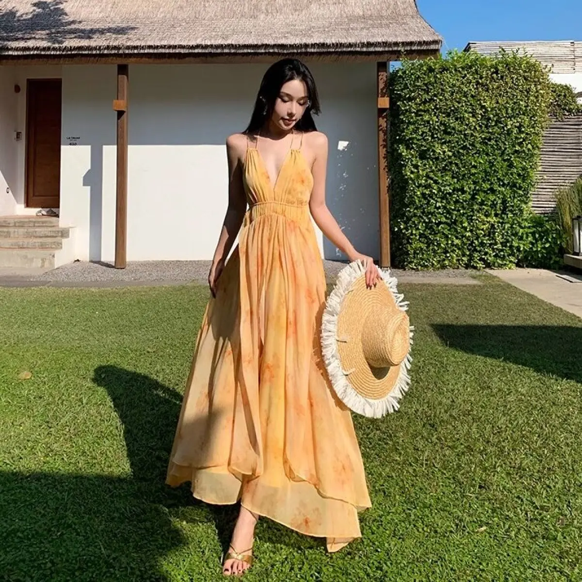 Design Tropical Island Vacation Feel Slimming Backless Tie Slim Fit Dress  Desert Dress Exotic Style Casual Dress Princess Dress Banquet Gown Evening  Dress Elegant Women's Wear - TikTok Shop Philippines