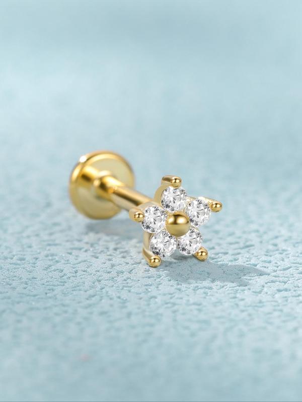 S925 Sterling Silver Flower Rhinestone Design Earrings for Women, Fashion Jewelry for Party, Daily Clothing Decor, Trendy All-match & Exquisite Jewelry for Birthday Gift 2