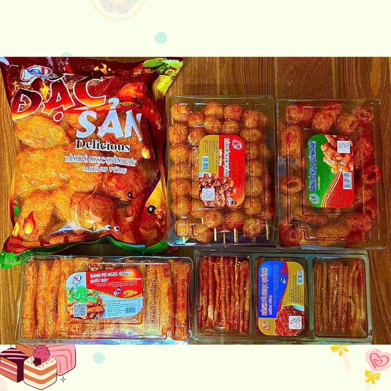 [9] Combo 5 loại bánh quẩy bò Ngọc Quỳnh Phát tổng gần 500 miếng bánh bò siêu ngon: gồm 1 gói đặc sản Size đại, 1 hộp xiên vừng, 1 hộp cuốn ống, 1 hộp bánh quẩy bò que, 1 hộp bánh bò 3 ngăn của nhà ăn vặt cùng chann - Snack Food Thức Ăn bim con