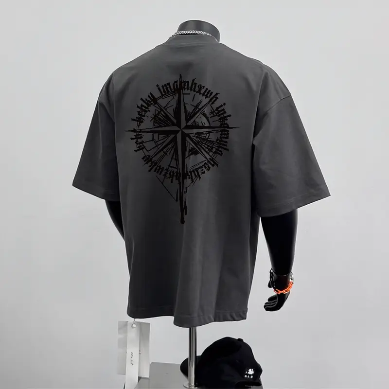 Áo Thun Ngoại Cỡ Thiết Kế Rộng Thùng Thình Cổ Điển Thường Ngày Chất Liệu 100% Cotton, Áo Cổ Thuyền Cho Nam Và Nữ, Unisex 0