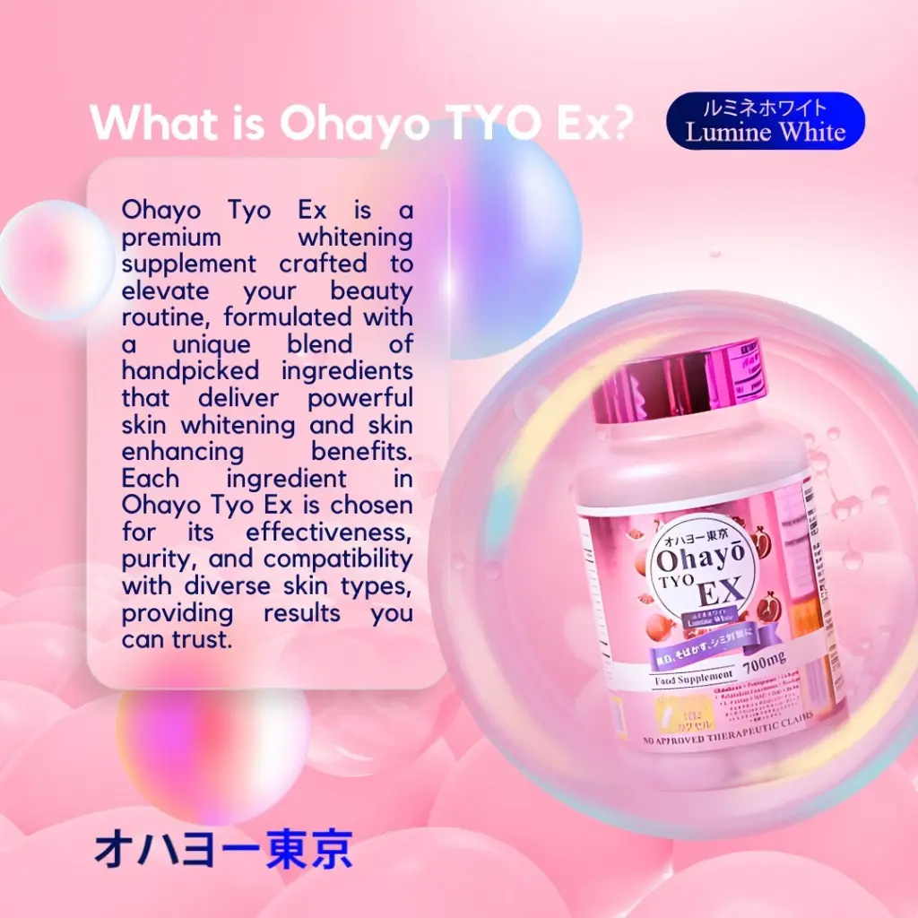 OHAYO TYO Tokyo EX Lumine White 100% MADE IN JAPAN 60 Capsules Glutathione Collagen Vitamin C FDA - TikTok Shop Philippines OHAYO TYO Tokyo EX Lumine White 100% MADE IN JAPAN 60 Capsules Glutathione Collagen Vitamin C FDA - TikTok Shop Philippines