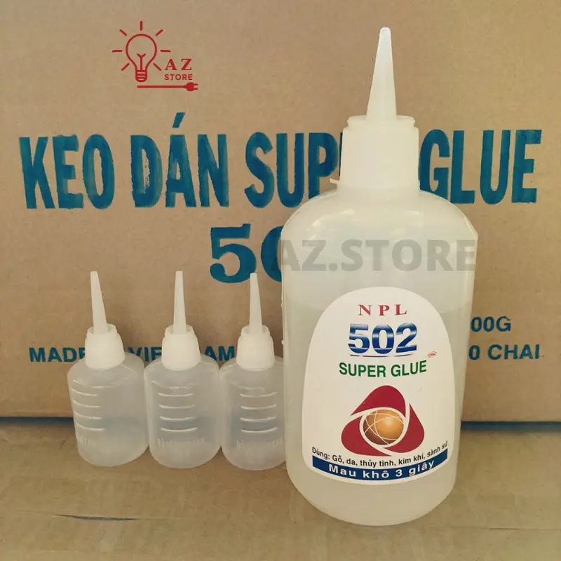 Keo 502 NLP BÁN SỈ NGUYÊN THÙNG - keo dán sắt lớn lọ tròn siêu dính 500ml -Tặng kèm 3 chai rỗng nhỏ để chiết sản phẩm 2