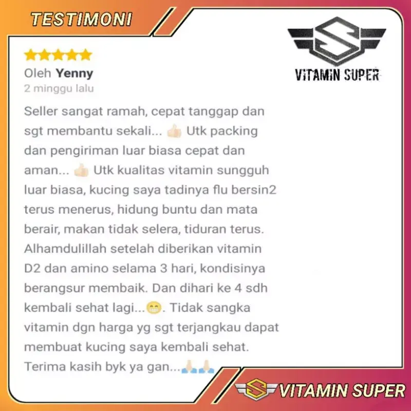 Vitamin Kucing Paket Anti Virus D2 dan Uky Amino  Obat Flu Berat, Panleu, Calici, Distemper, Mencret, Pipis Darah, Batuk, Muntah, Sariawan, Lemes, Imun dan Antibodi nya Kuat 3
