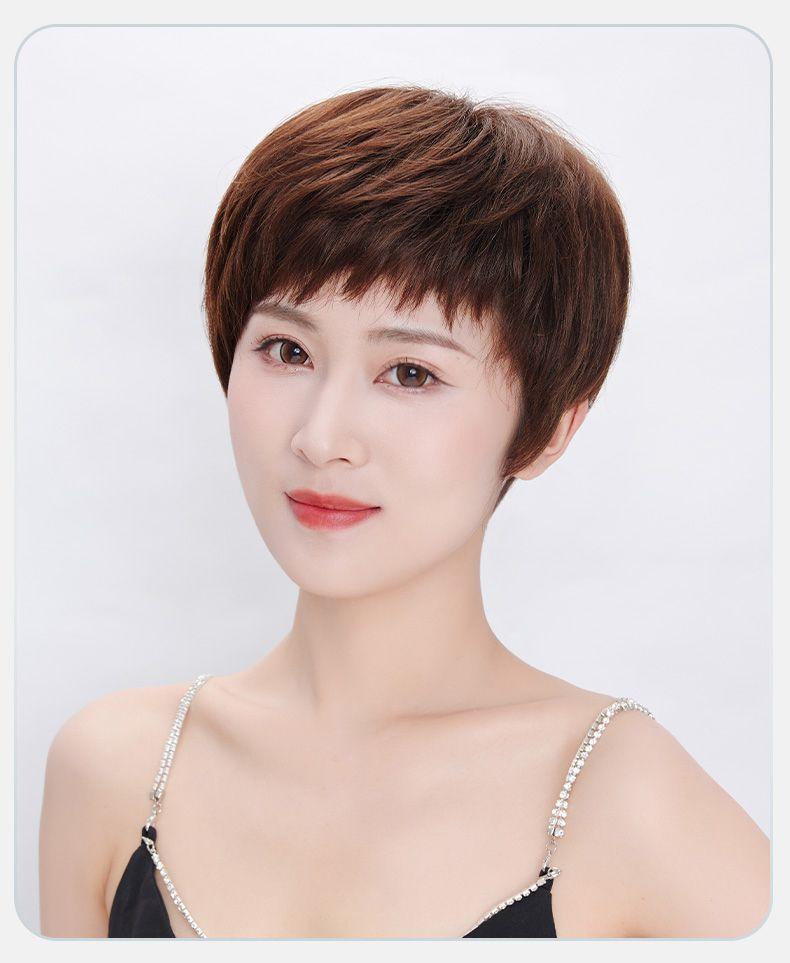 Product Introduction of 100% Human Hair Wigs For Women Short Wig Hair Modern Style Full Machine Wig Fashion Type For Female Gift For Mother 3