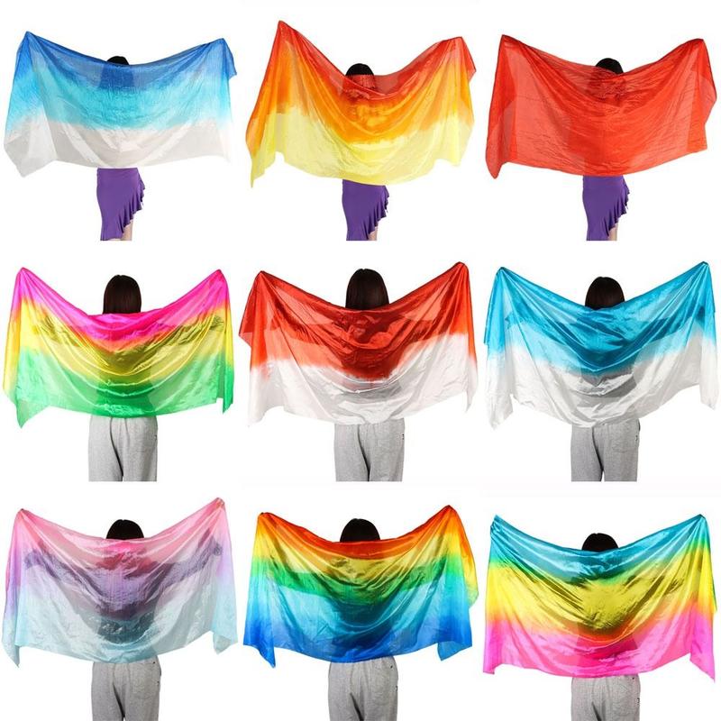 Fashion Gradient Color Belly Dance Veils Light Texture Long Latin Belly Dance Shawls Dancing Scarf 1