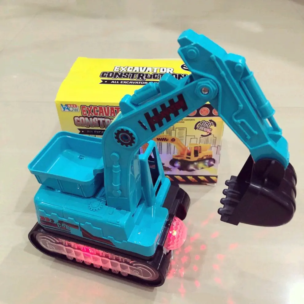 Mainan Anak Truk Beko Excavator Lampu Dan Musik Baterai Plastik Control