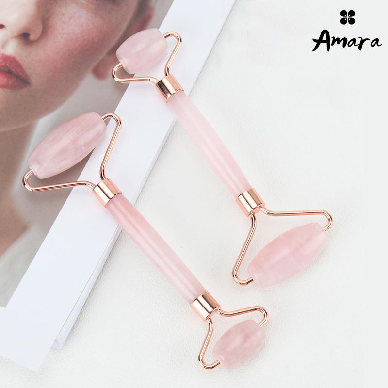 Cây lăn massage mặt, Cây lăn bằng đá tự nhiên giúp nâng cơ thon gọn Amara_TL02 Skincare miếng  mát đá  gua