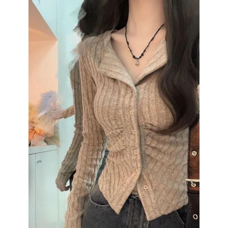 Áo Thun Dài Tay Áo Cánh, Dáng Ôm Trên Vai, Phong Cách BM, Có Thể Mặc Ngoài Trời, Phong Cách Độc Đáo Dễ Thương Và Gợi Cảm, Bó Sát, Thích Hợp Cho Đầu Mùa Thu, Mỏng 0