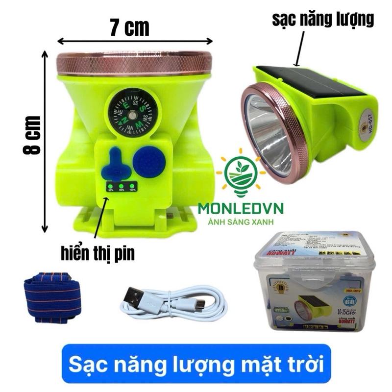 [NLMT] Đèn pin đội đầu sạc bằng NLMT hoặc nguồn điện 220V cổng type C, choá đèn 7CM , ánh sáng trắng, sáng liên tục 12H , công suất 80W