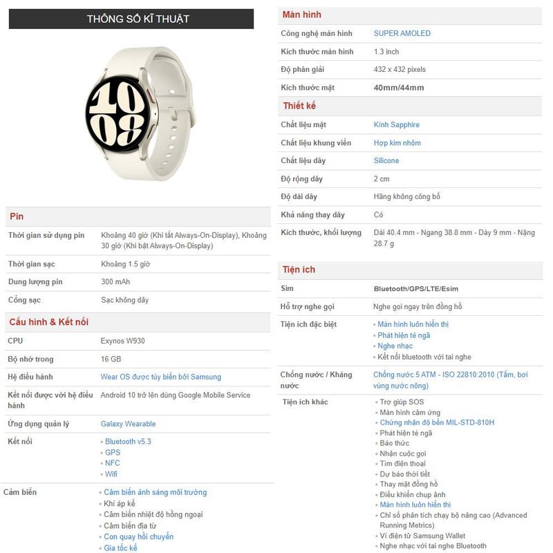 [Galaxy Watch 6]Đồng hồ thông minh Galaxy Watch 6 - Hàng chính hãng 2